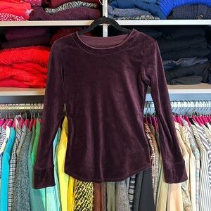 Cuddl Duds purple velour long sleeve top size XS​